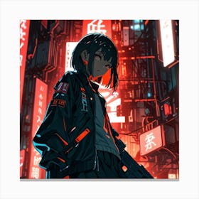 Anime Girl With Gun Canvas Print