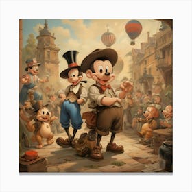 Mickey Mouse paintings art print Canvas Print