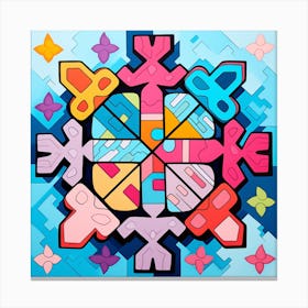 Snowflake Abstract Christmas Canvas Print