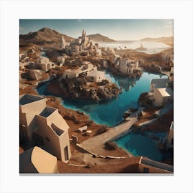 Surreal Landscape Inspired By Dali And Escher 13 Canvas Print