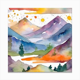 Firefly An Illustration Of A Beautiful Majestic Cinematic Tranquil Mountain Landscape In Neutral Col (32) Canvas Print