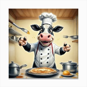 Chef Cow 16 Canvas Print