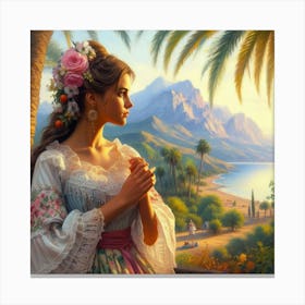 Mediterranean Girl 1 Canvas Print