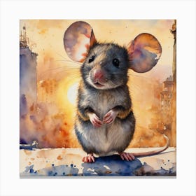 Mouse In The City Canvas Print