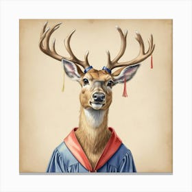 Graduation Deer 3 Canvas Print