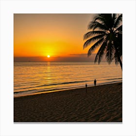 Sunset On The Beach 13 Canvas Print