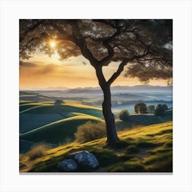 Sunset In Tuscany 5 Canvas Print
