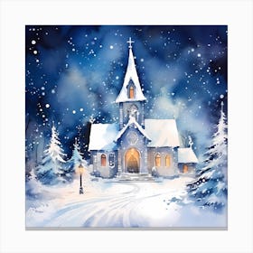 Scarlet Snowfall Serenade Canvas Print