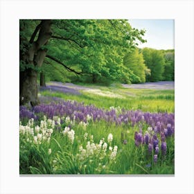 Captivating Composition Of Natures Lush Green Canvas Where An Array Of Spring Blooms From Delicate Canvas Print