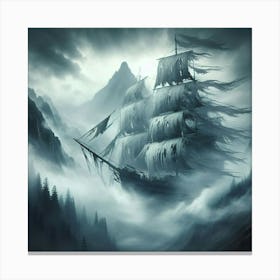 Ship In The Fog Canvas Print