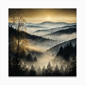 Abstract Golden Forest (1) Canvas Print