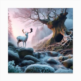 Stag In The Forest Canvas Print