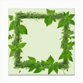 Frame Of Green Leaves 2 Canvas Print