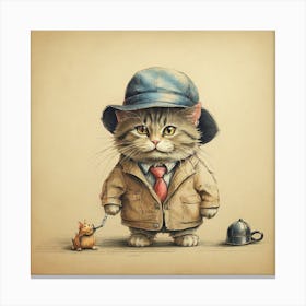 Cat In A Suit 26 Canvas Print