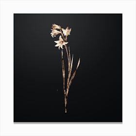 Gold Botanical Painted Lady on Wrought Iron Black n.2176 Canvas Print