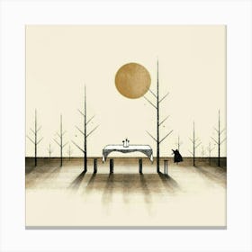 Table In The Woods 1 Canvas Print