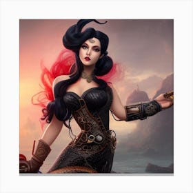 Steampunk Mermaid 3 Canvas Print