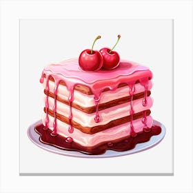 Cake With Cherries 1 Canvas Print