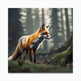 Fox In The Forest 49 Canvas Print