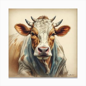 Cow Portrait 4 Canvas Print