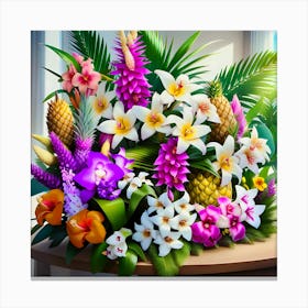 Tropical Flower Arrangement Canvas Print