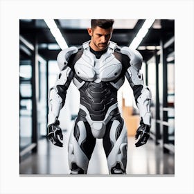 Futuristic Man In Futuristic Suit 27 Canvas Print