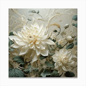 Flowers Astra, William Morris Style. Bedroom, livingroom print art Canvas Print