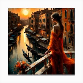 Sunset In Venice Canvas Print