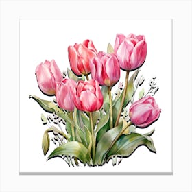 Colorful Tulip Bouquet Canvas Print