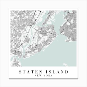 Staten Island New York Street Map Minimal Color Square Canvas Print