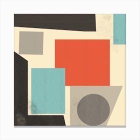 Abstract Painting, Geometric Minimalist Art, Colorful Shapes Canvas Print