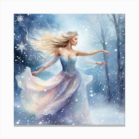 In A Wintry Wonderland A Fairy Princess J8oiq3h Canvas Print