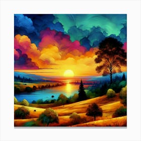 Sunset Painting 1 Canvas Print