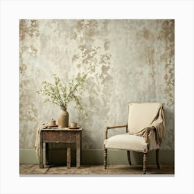 Ancient Pattern Wallpaper Featuring Clean Empty Sheets Blanketed Across A Wall Mimicking Aged Card (3) Canvas Print