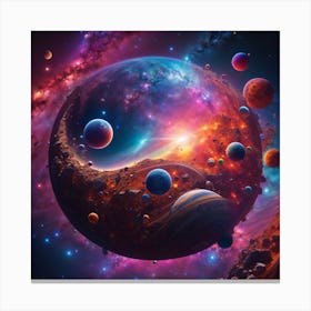 Rpg V5 A Surreal Planet In Space Illuminated By A Kaleidoscope 0 Canvas Print