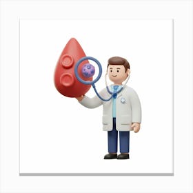 Doctor Holding A Blood Drop Stampe su tela