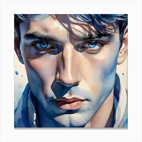Portrait Of Sebastian With Beautiful Blue Eyes Canvas Print