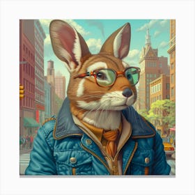 Rabbit In The City Canvas Print