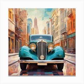 Old Car On The Street Canvas Print