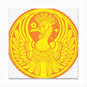 Golden Phoenix Bird Legend Fire Canvas Print