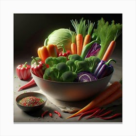 Vegetables In A Bowl Canvas Print