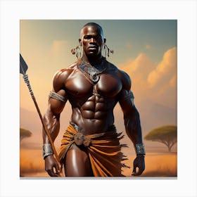 African Warrior 2 Canvas Print