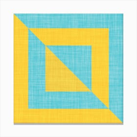Bold minimal Mid Mod Coastal geometry Aqua Blue & Yellow Canvas Print