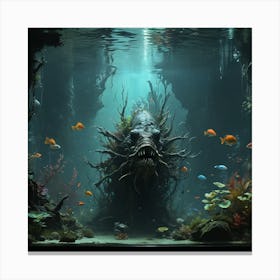 Monster In An Aquarium Canvas Print