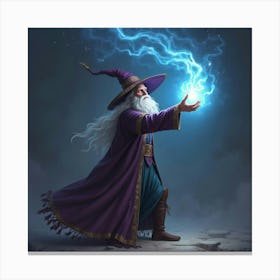 A Mage Casting A Glowing Spell With Energy In The Air 1 Canvas Print