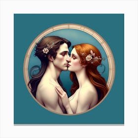 Kissing Couple ai art Canvas Print