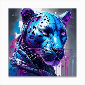 Blue Leopard Canvas Print