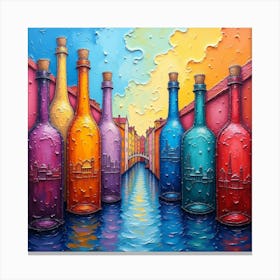 Venice Wine Bottles Canvas Print