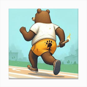 Bear Running Canvas Print