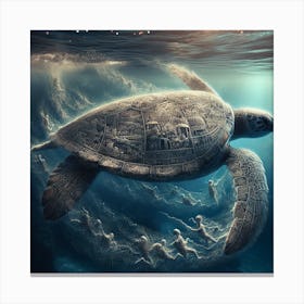 Grey turtle  Canvas Print